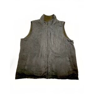 Weatherproof Vest Mens XL Black Suede/Fleece Reversible‎ Full Zip Polyester Dad